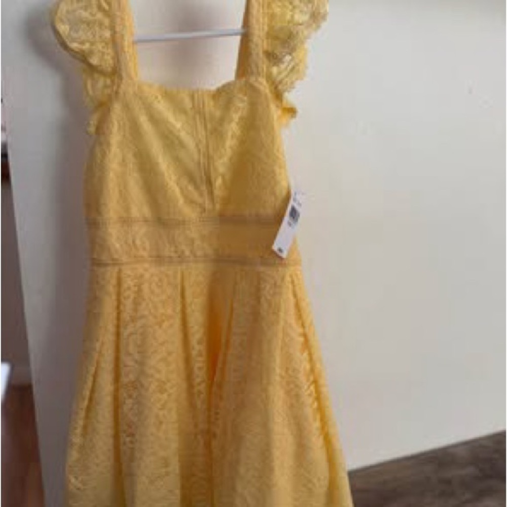 Charming Yellow Lace Kids Dress